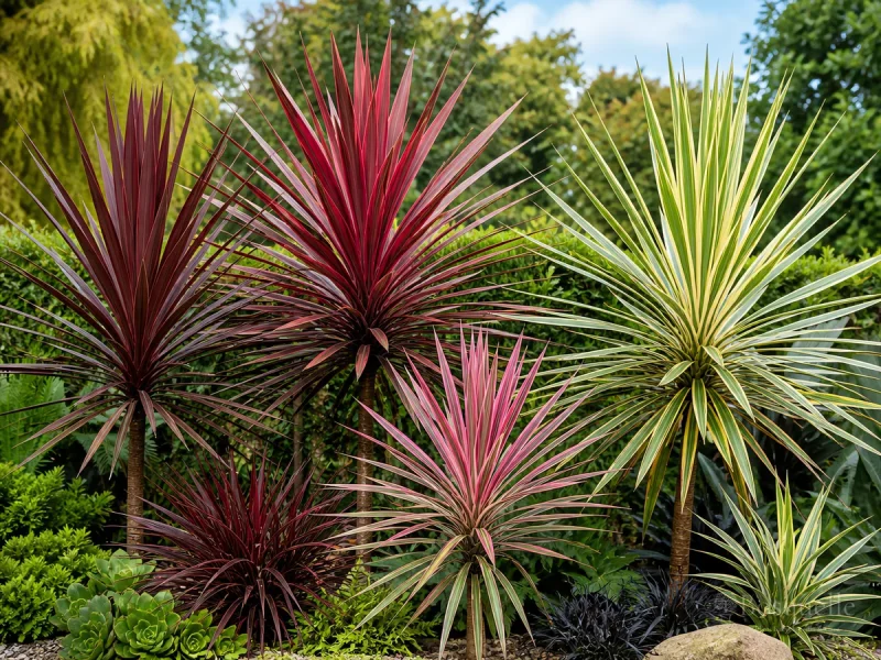 Types of Cordyline Varieties – Sword or Cane guide illustration