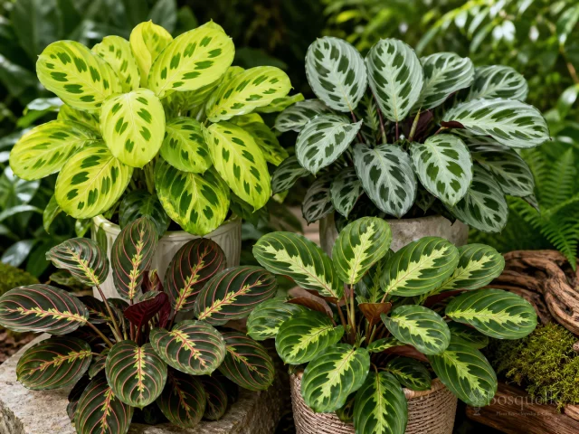 Types of Prayer Plant – Latin and Leaf guide illustration