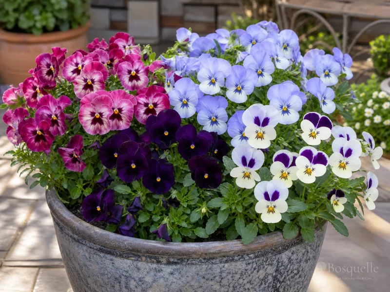 Violas in Containers — for Sand Violet