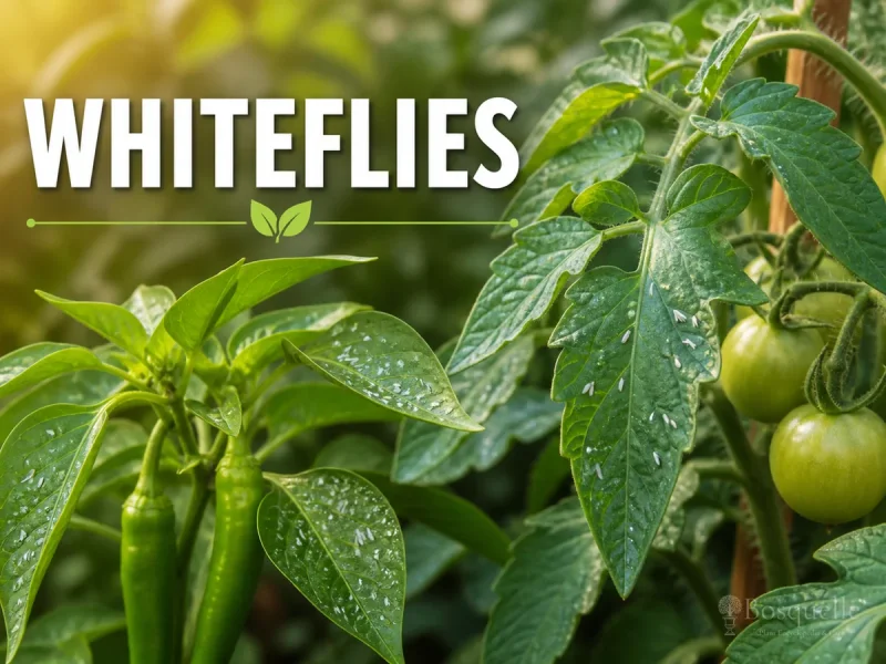 Whiteflies pest illustration