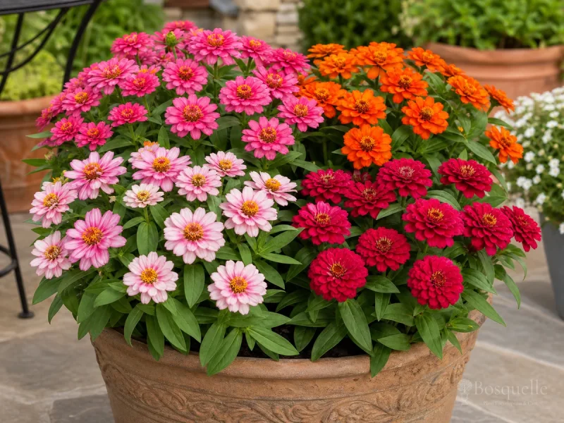 Zinnias in Containers — for Zinnia 'Cherry Queen'