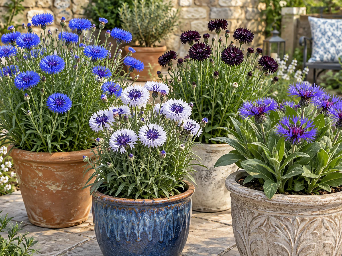 Cornflowers in Containers guide illustration