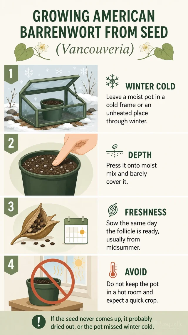 Growing American Barrenwort From Seed care summary diagram