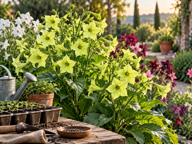 Grow Flowering Tobacco From Seed – Surface-Sow guide illustration