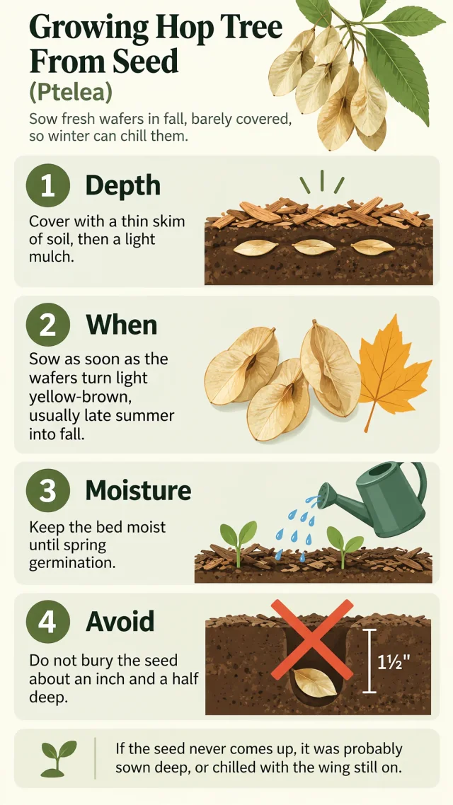 Growing Hop Tree From Seed care summary diagram