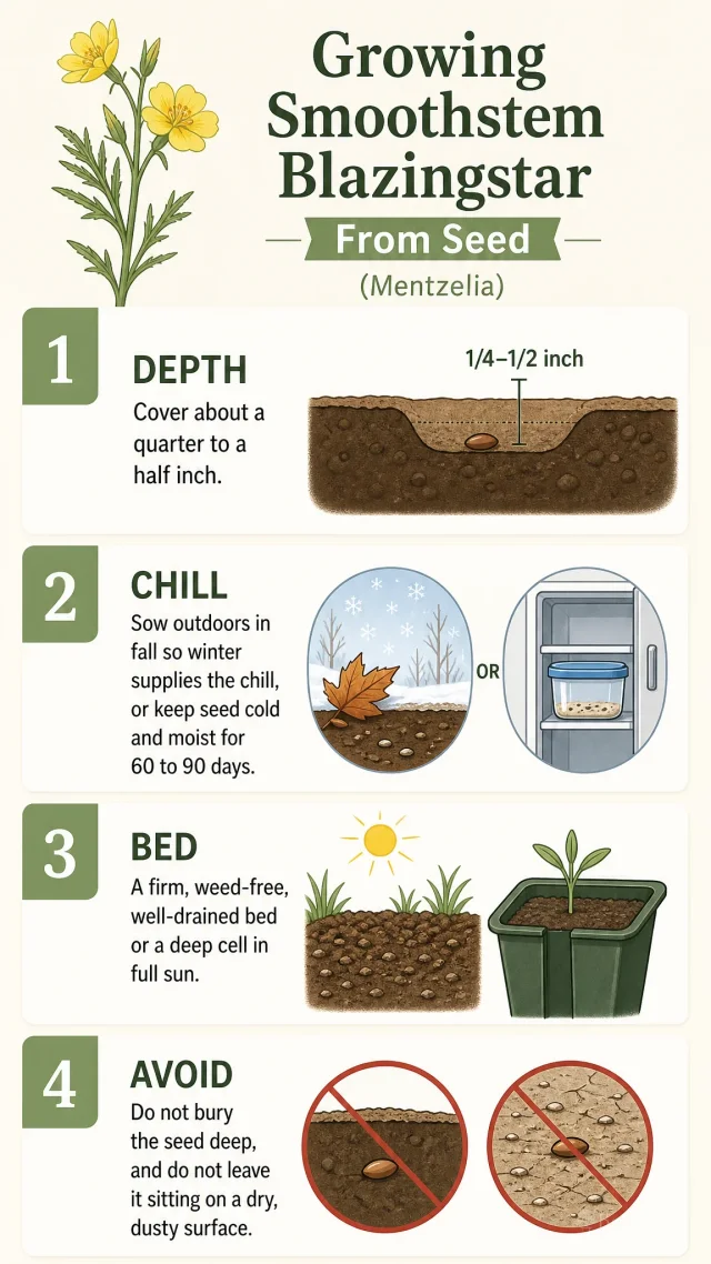 Growing Smoothstem Blazingstar From Seed care summary diagram