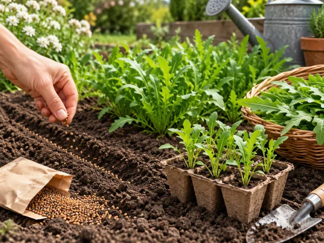 Harvest Arugula – Young Leaves Before Bolt