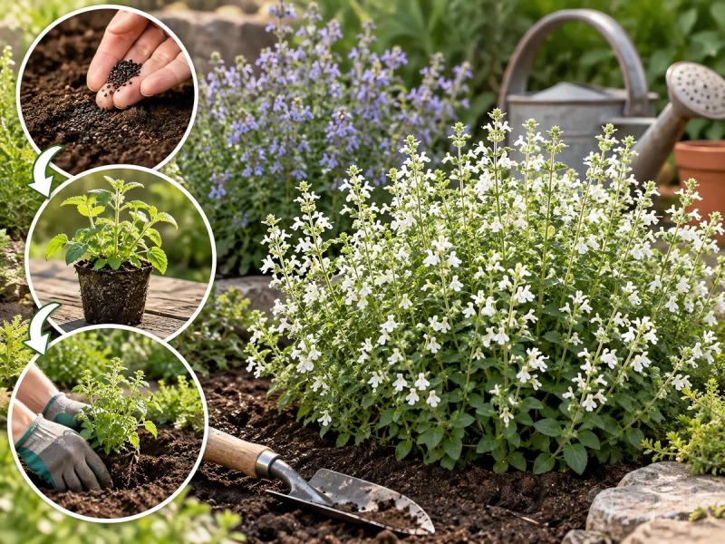Harvest Calamint – Morning as Bloom Starts guide illustration