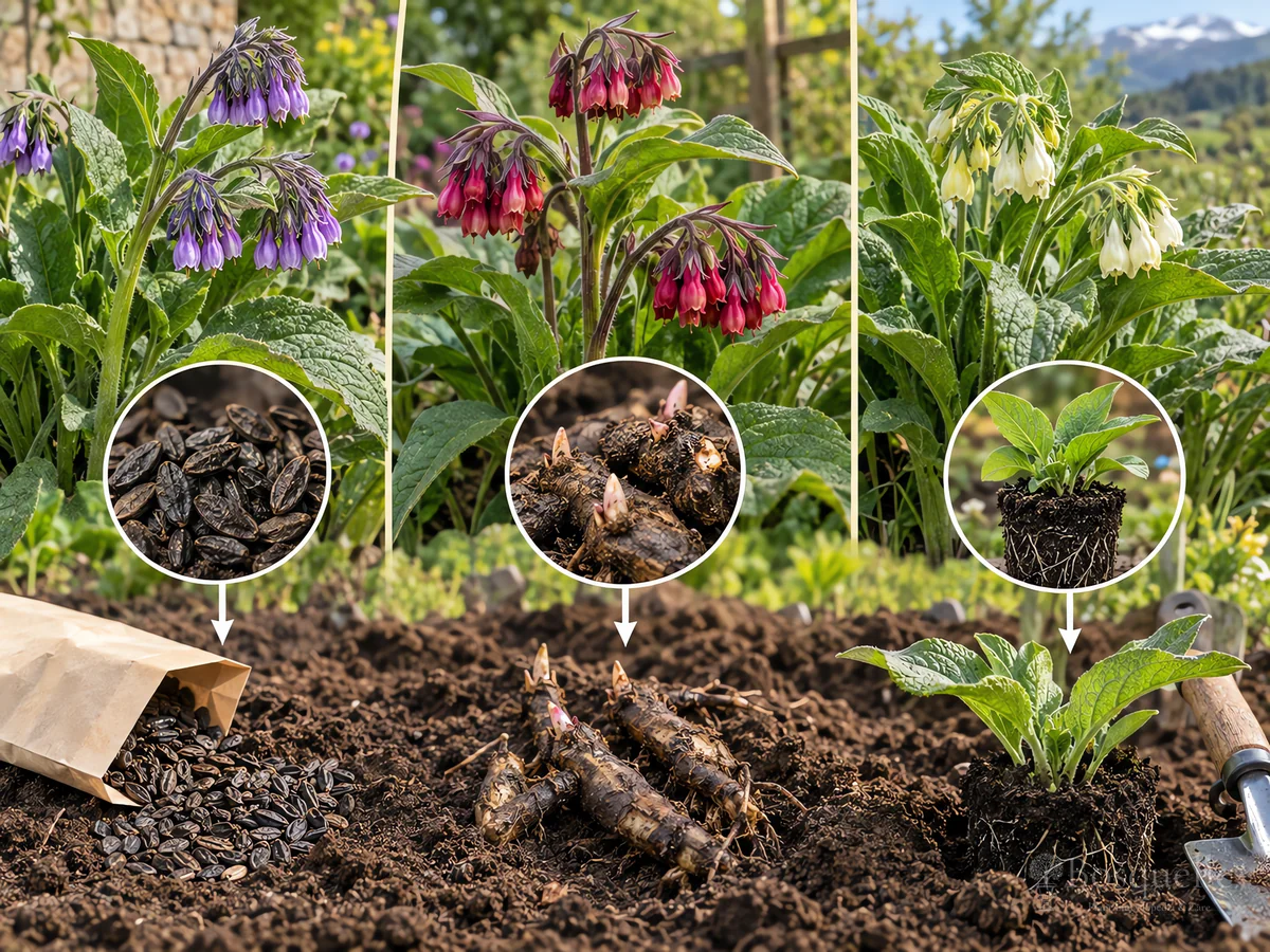 Harvesting Comfrey guide illustration