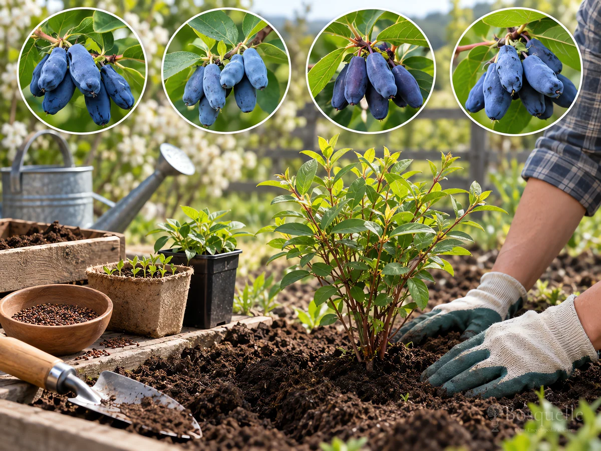 Harvesting Honeyberry guide illustration
