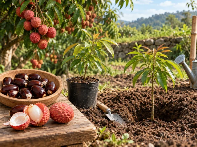 Harvest Lychee When Skin Turns Pink-Red guide illustration
