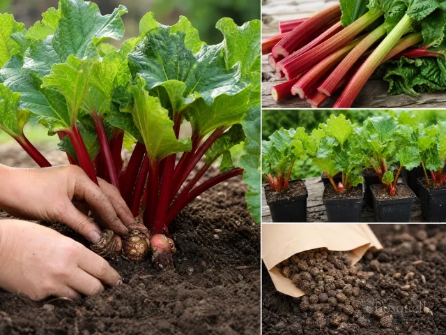 Harvesting Rhubarb — for Rhubarb 'Victoria'
