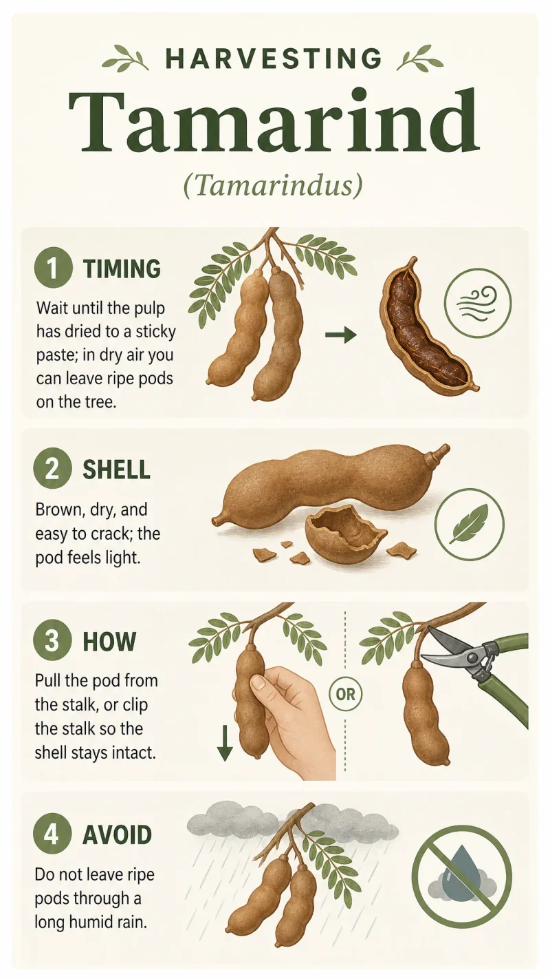 Harvesting Tamarind care summary diagram