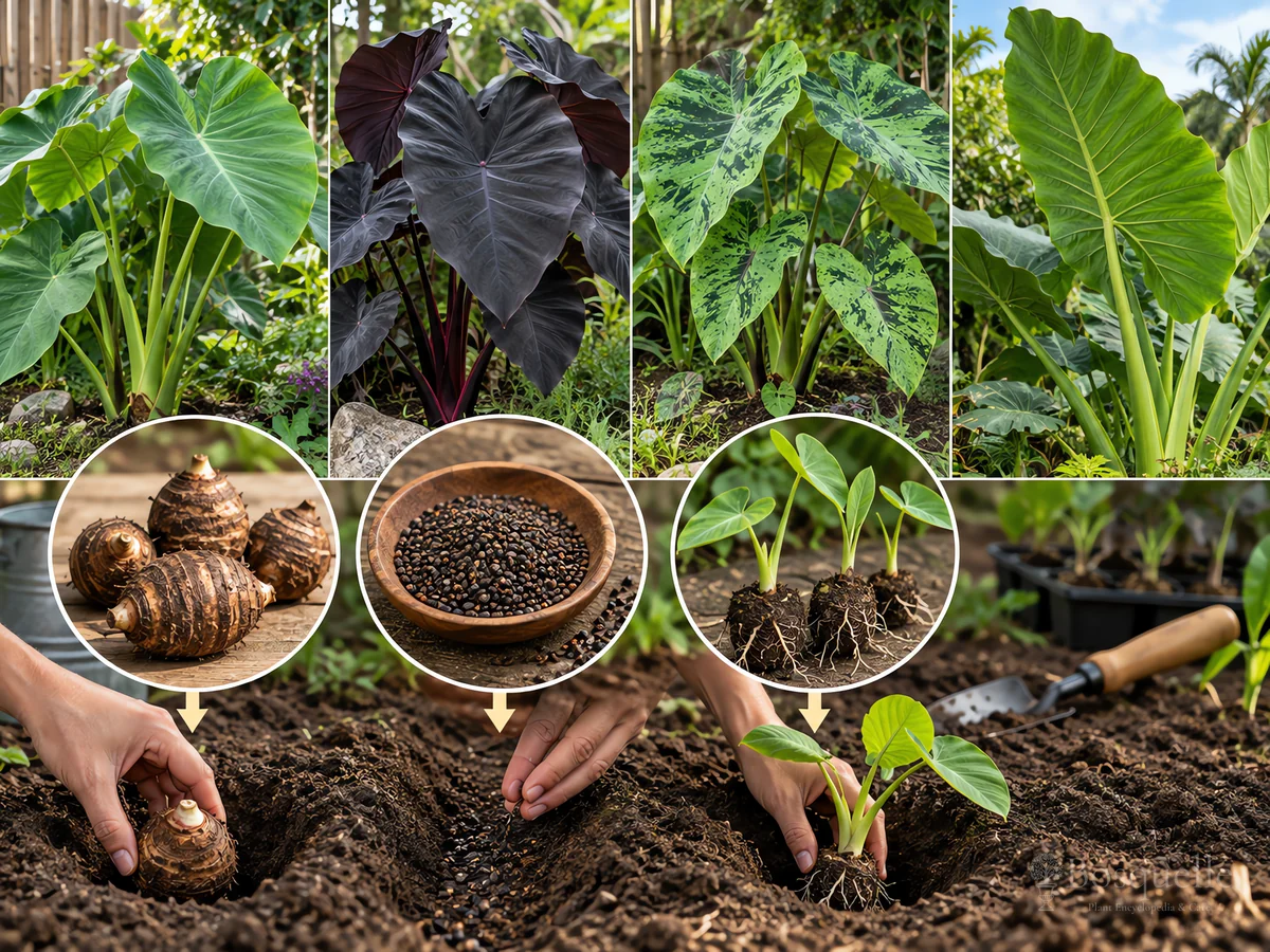 Harvesting Taro guide illustration