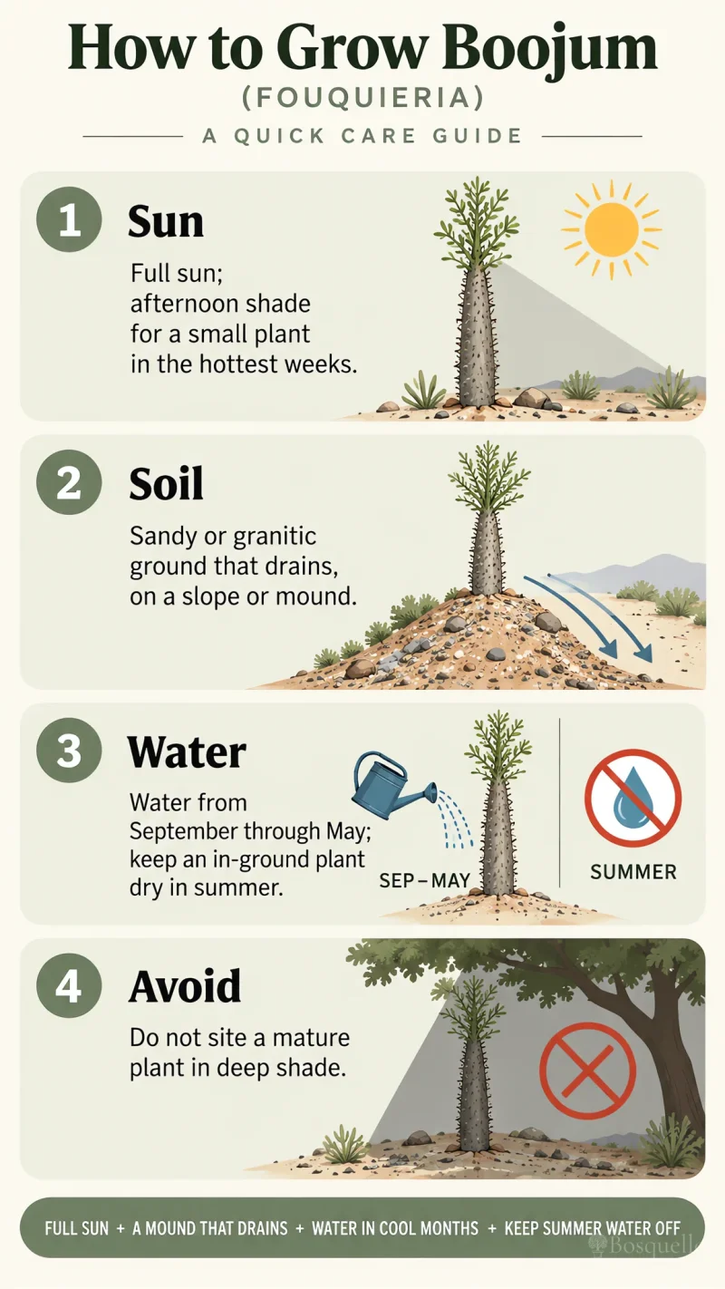 How to Grow Boojum care summary diagram