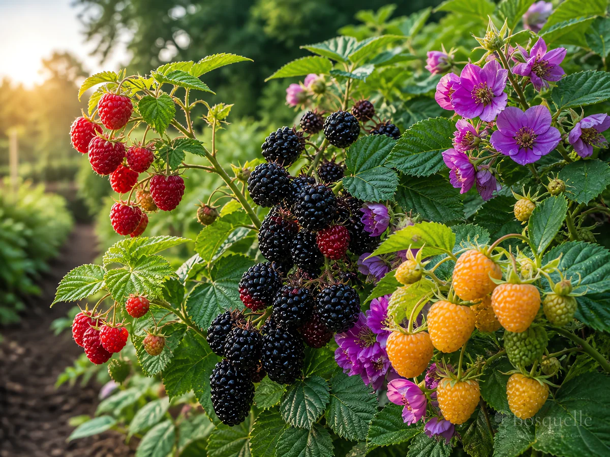 Grow and Care for Raspberry Bushes guide illustration
