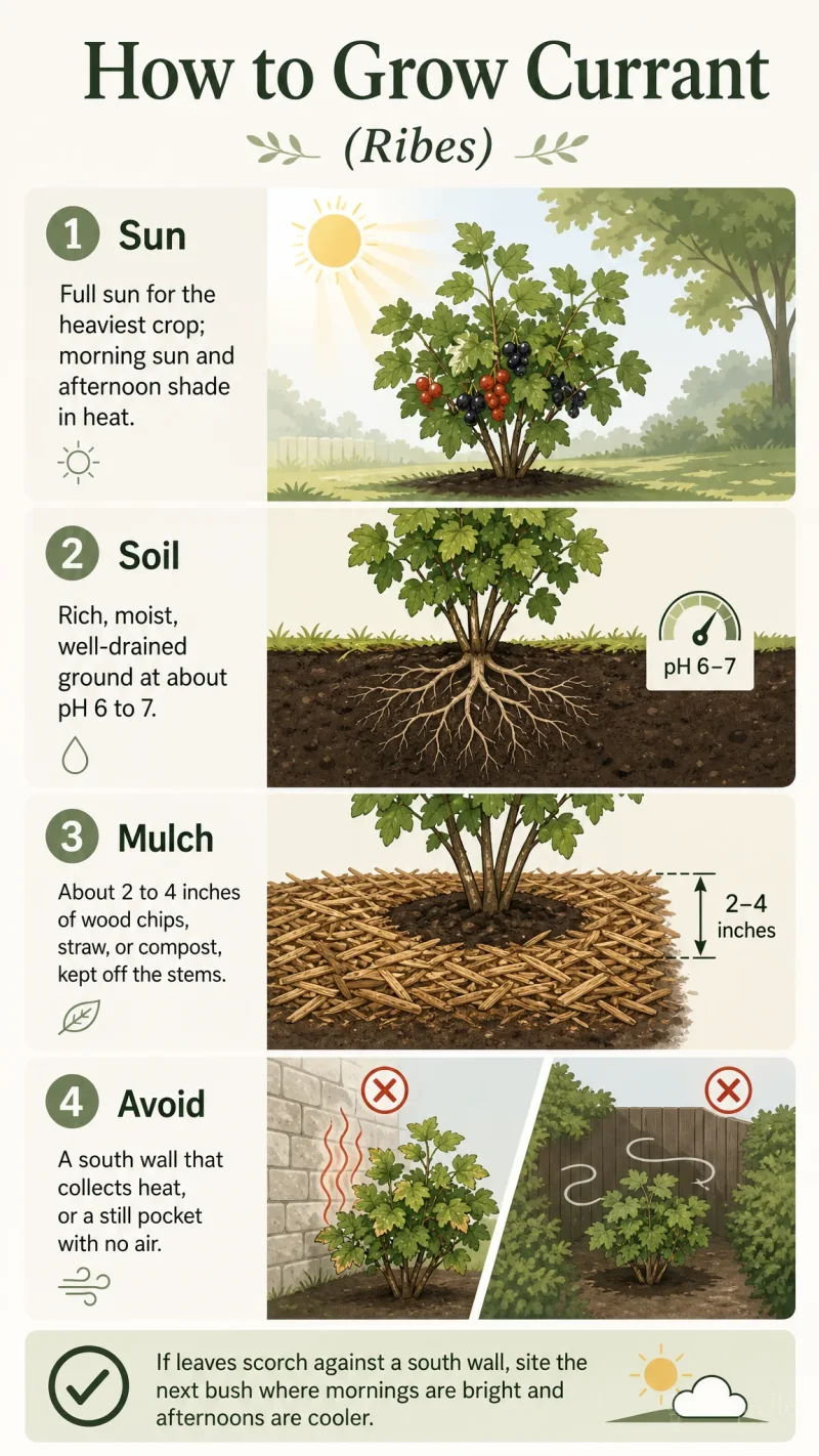 How to Grow Currant care summary diagram