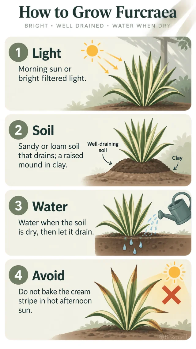 How to Grow Furcraea care summary diagram