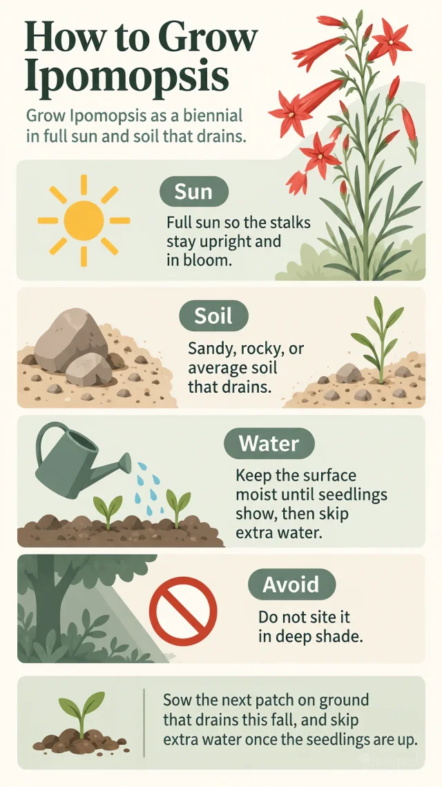 How to Grow Ipomopsis care summary diagram