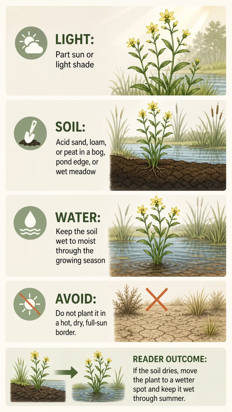 How to Grow Marsh St. John's Wort care summary diagram