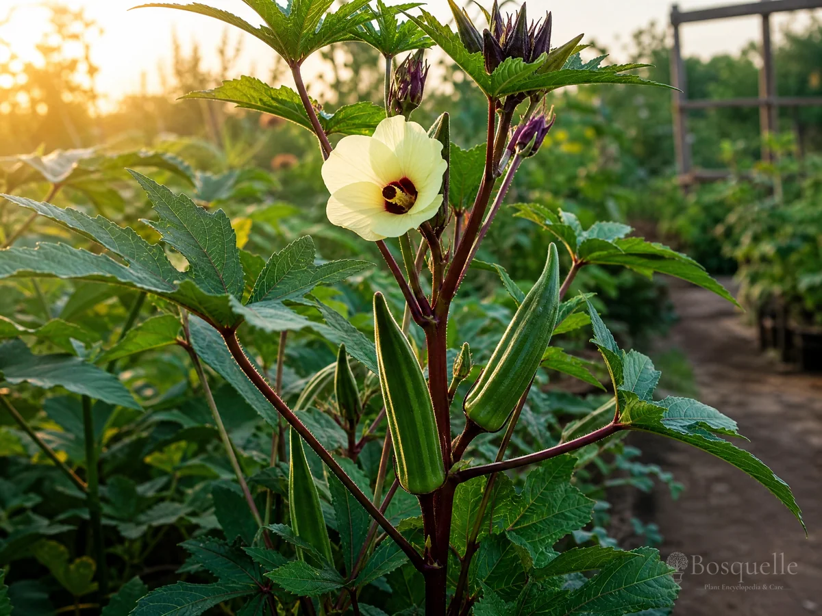 How to Grow Okra guide illustration