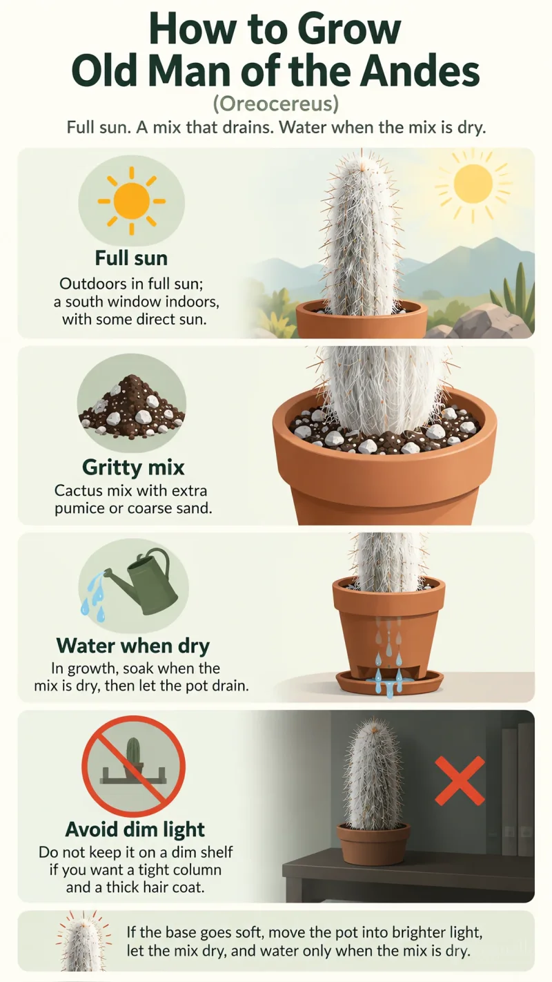 How to Grow Old Man of the Andes care summary diagram