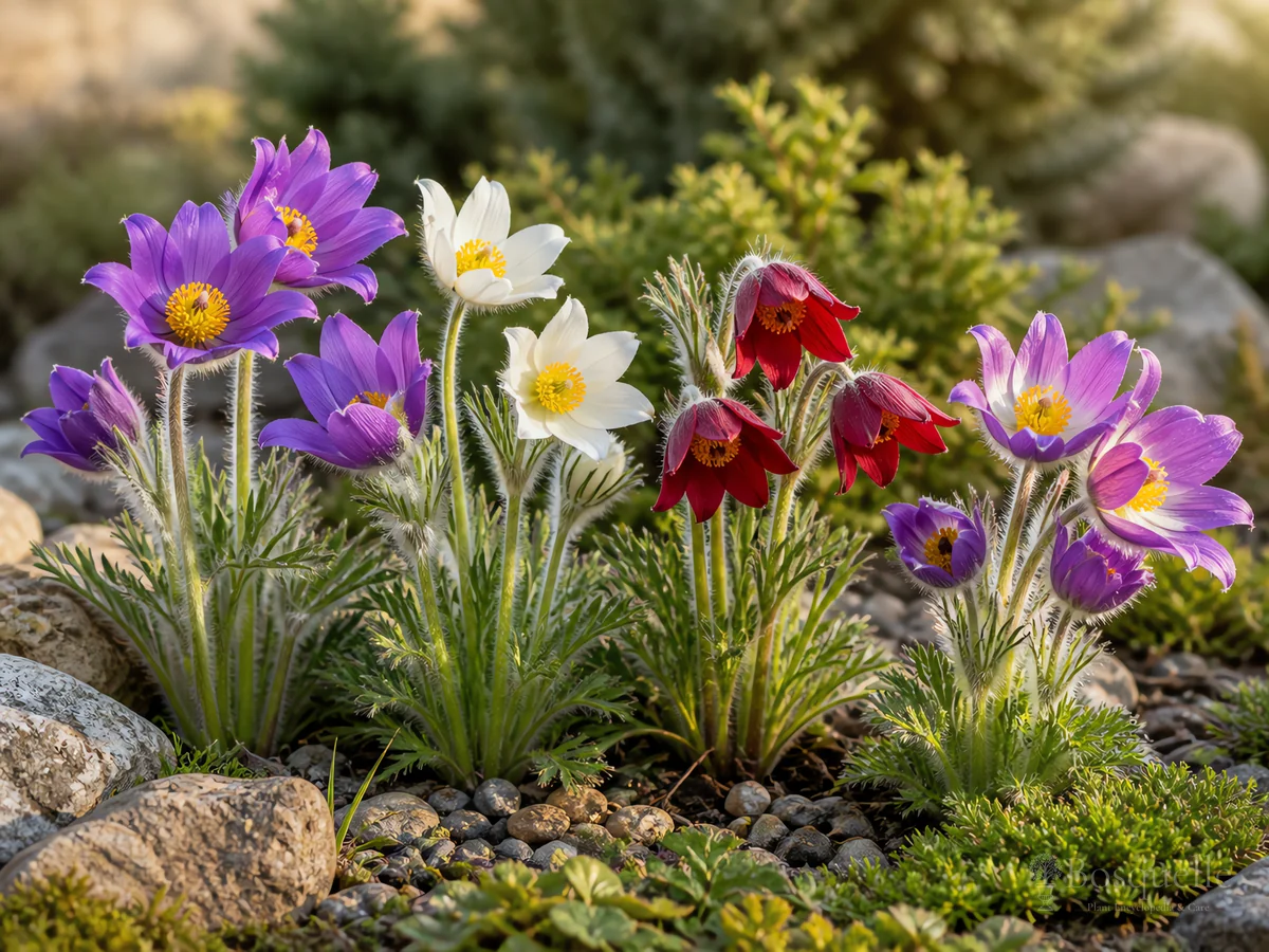 Grow and Care for Pasque Flower guide illustration