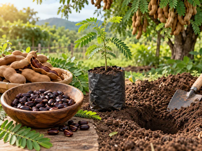 Tamarind From Seed – Dry Seed in a Deep Pot guide illustration