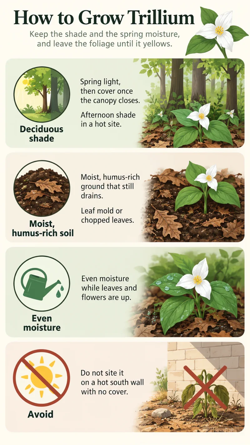 How to Grow Trillium care summary diagram