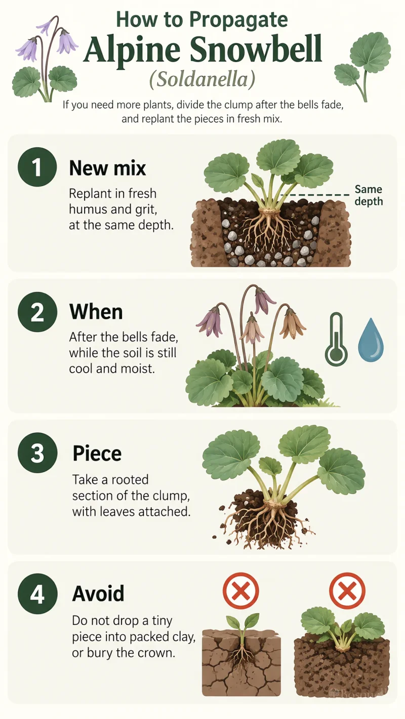 How to Propagate Alpine Snowbell care summary diagram