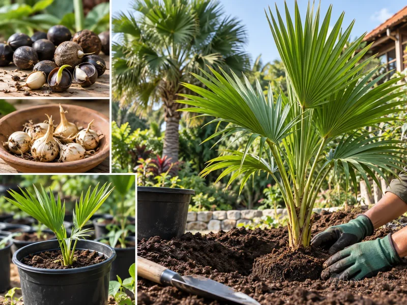 Propagate Chinese Fan Palm From a Cleaned Seed