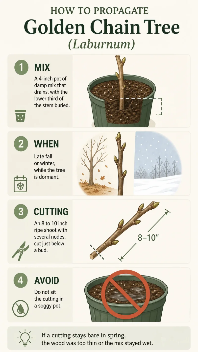 How to Propagate Golden Chain Tree care summary diagram
