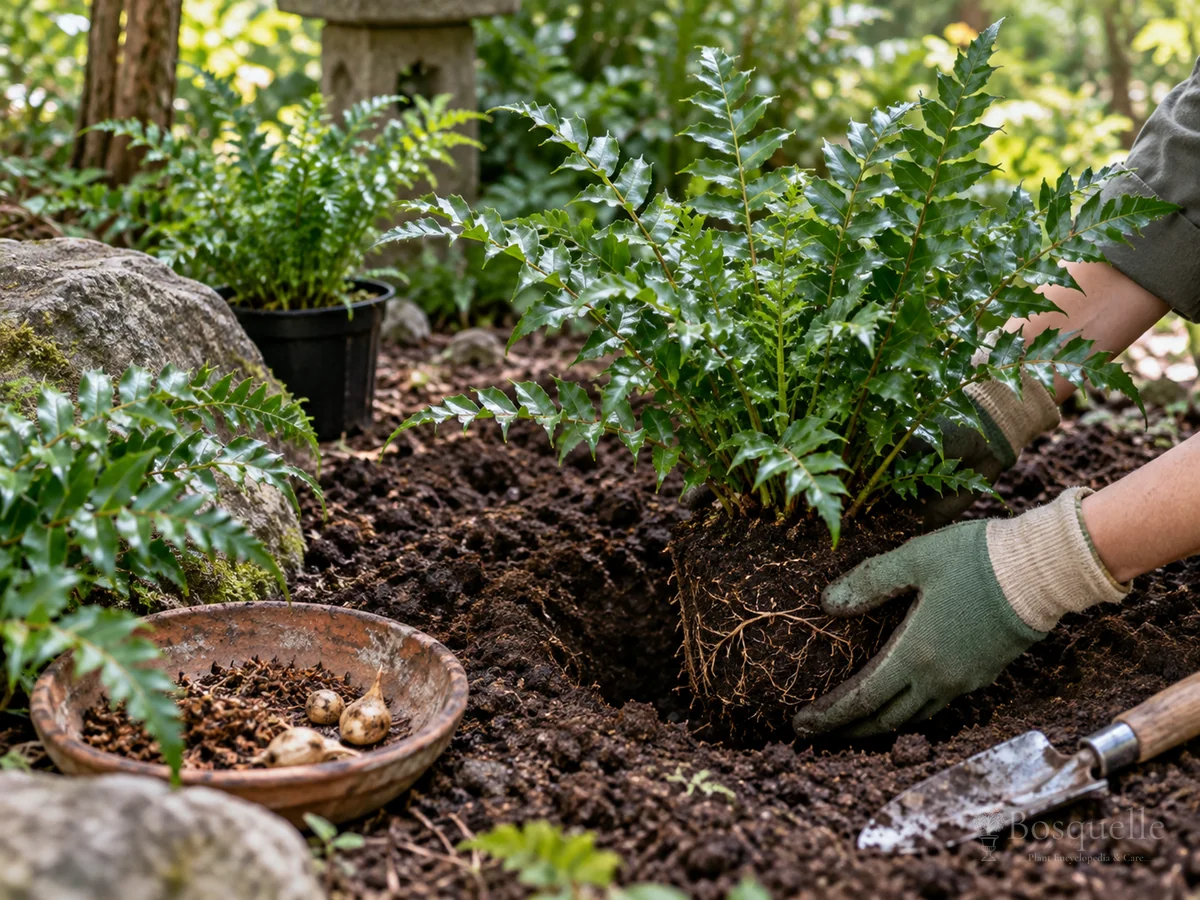 How to Propagate Japanese Holly Fern guide illustration