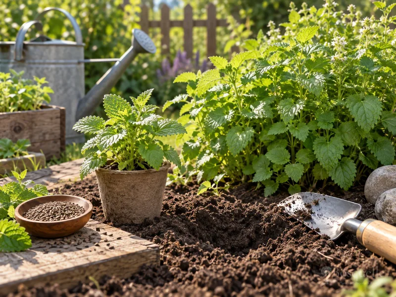 Propagate Lemon Balm – Stem Cutting or Divide guide illustration