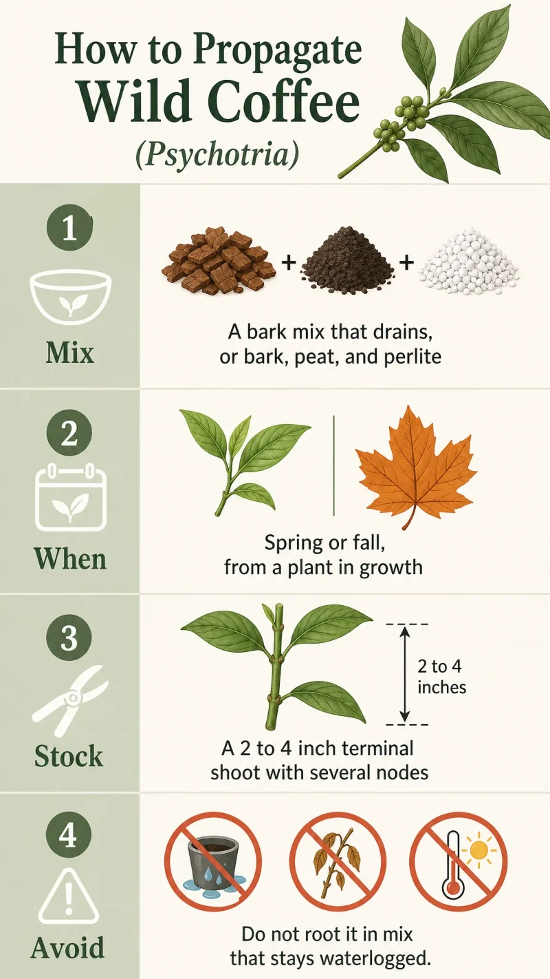 How to Propagate Wild Coffee care summary diagram
