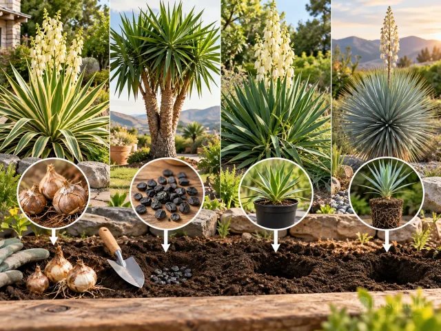 Propagate Yucca Plant From a Rooted Offset guide illustration