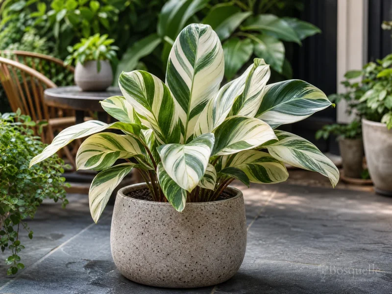 How to Repot Peacock Plant — for Pin-Stripe Calathea 'Sanderiana'