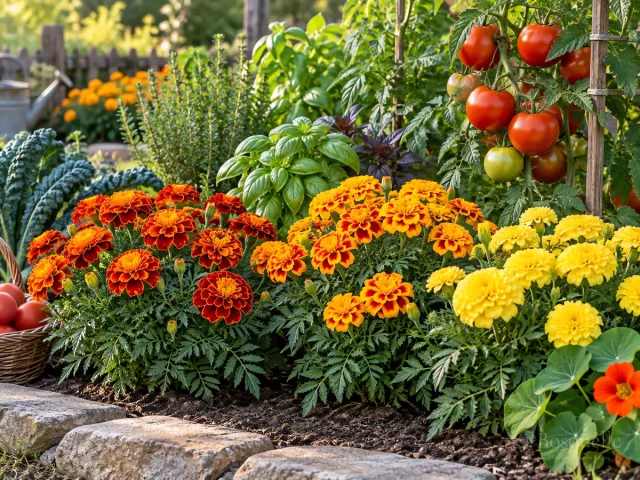 Marigold Companion Plants — for African Marigold Big Duck Gold F1