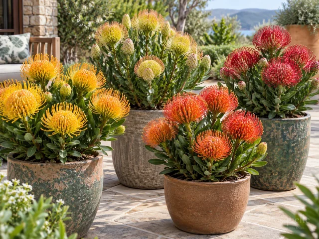 Pincushion Protea in Pots — for Skyrocket Pincushion So Exquisite