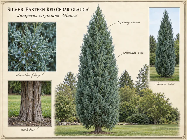 Silver Eastern Red Cedar ‘Glauca’ (Juniperus virginiana ‘Glauca’)