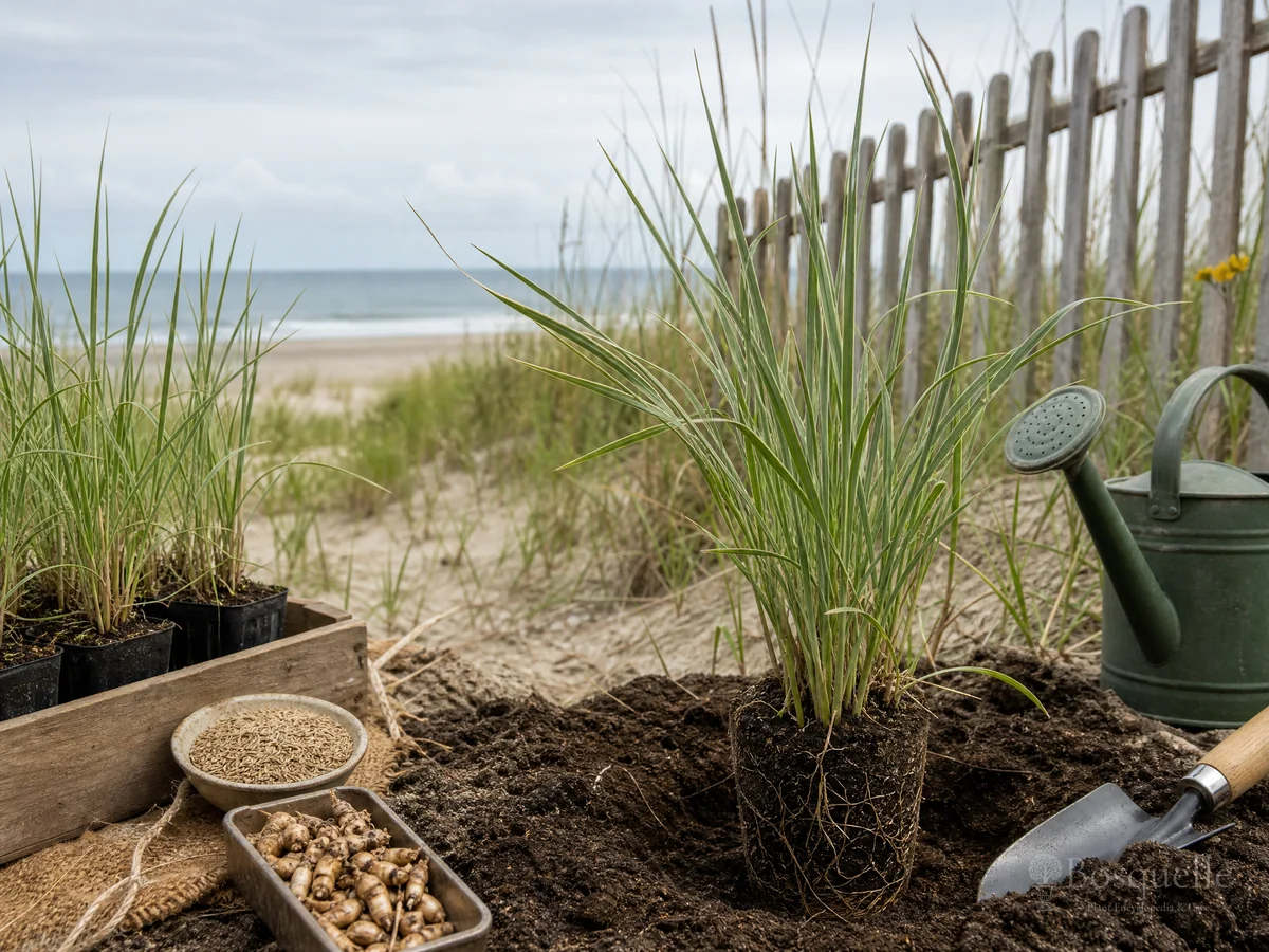Planting American Beachgrass guide illustration