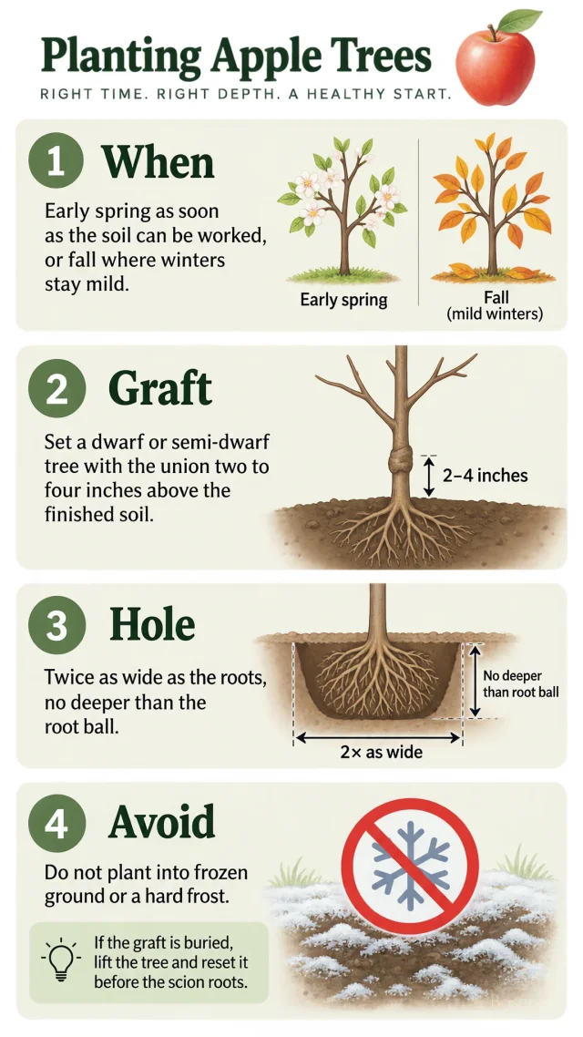 Planting Apple Trees care summary diagram