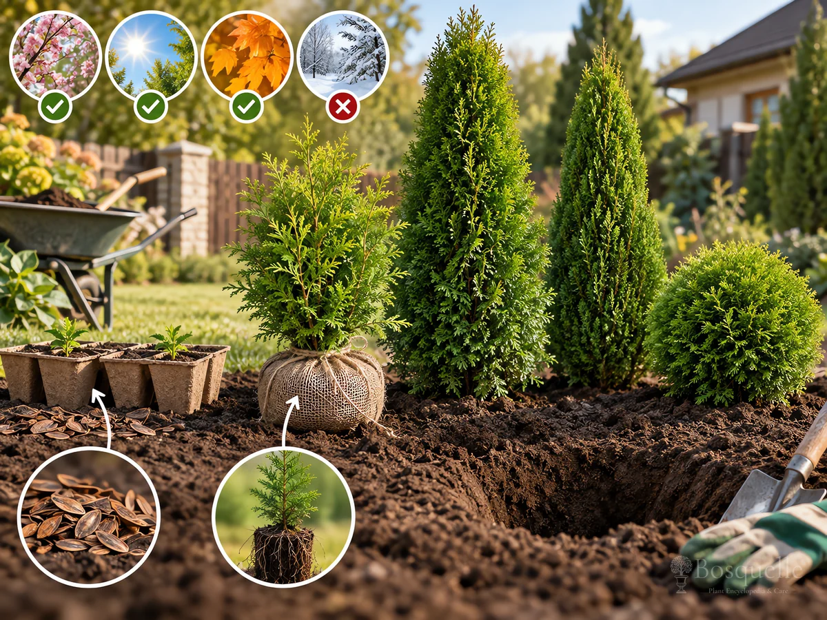Planting Arborvitae guide illustration