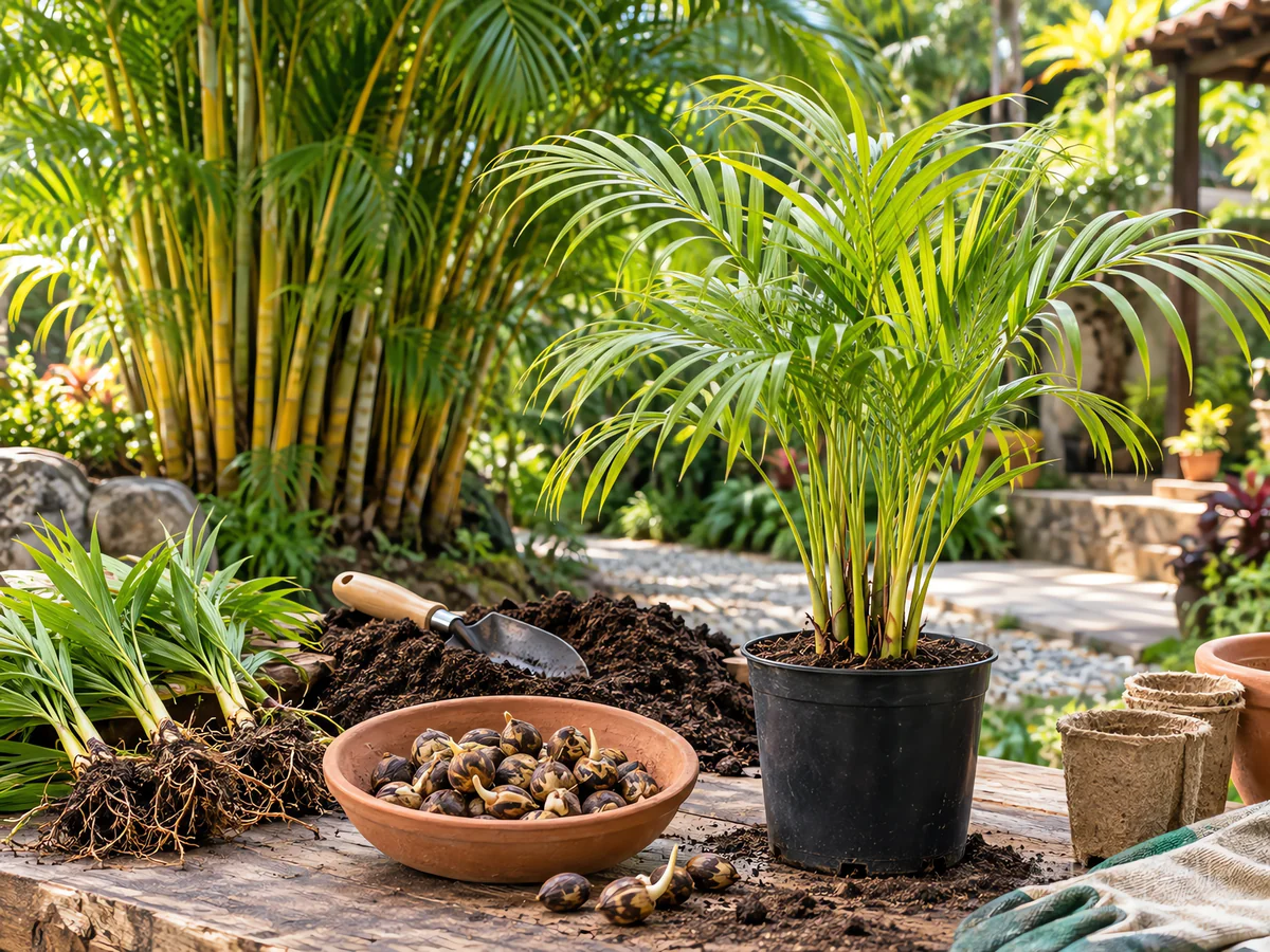 Planting Areca Palm guide illustration