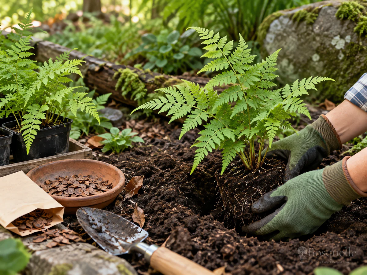 Planting Beech Fern guide illustration