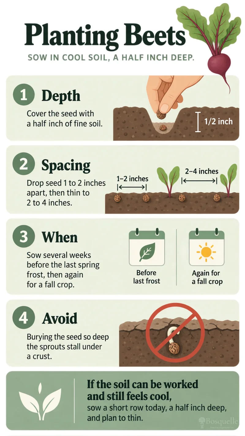 Planting Beets care summary diagram