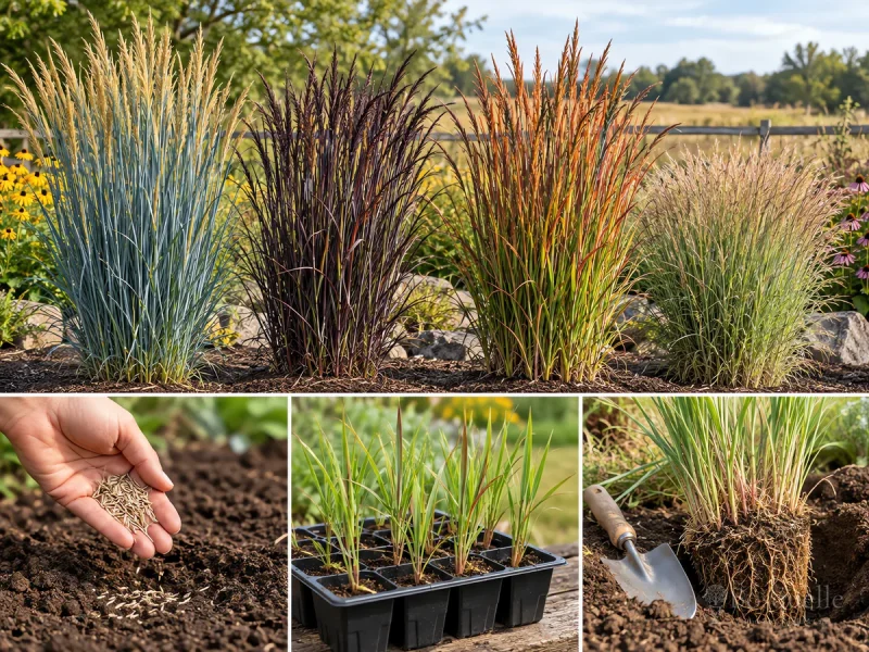 Plant Big Bluestem – Crown at Soil Level in Spring guide illustration