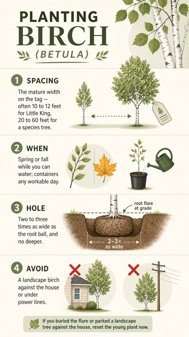 Planting Birch care summary diagram