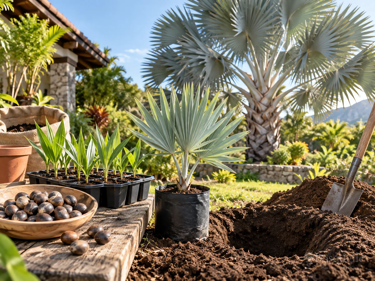 Planting Bismarck Palm guide illustration