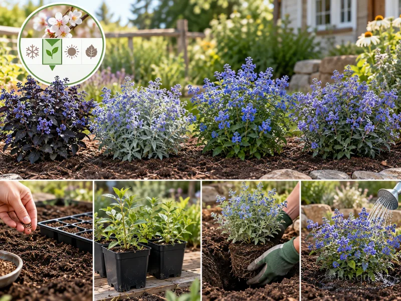 Plant Bluebeard – Crown Even in Spring guide illustration